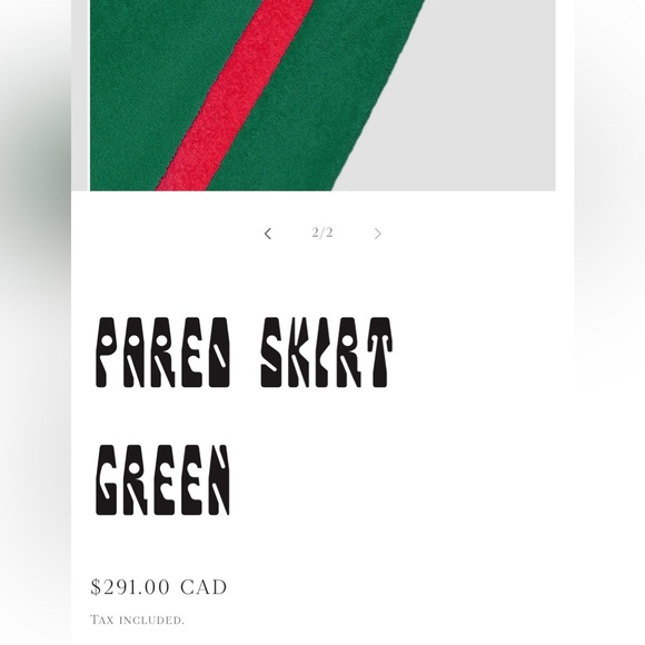 La Veste Green Pareo Terry Skirt - L - Picture 8 of 9